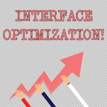 Text sign showing Interface Optimization. Conceptual photo most effective design Stock Illustration