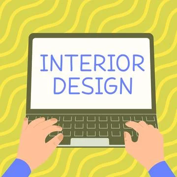 Text sign showing Interior Design. Word Written on the art of designing the Stock Illustration