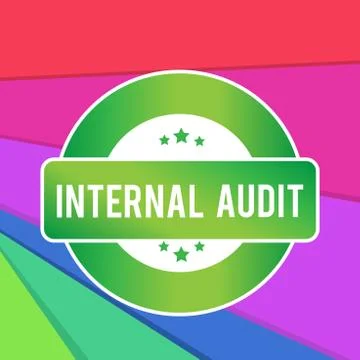 Text sign showing Internal Audit. Conceptual photo Evaluates the effectiveness Stockillustratie