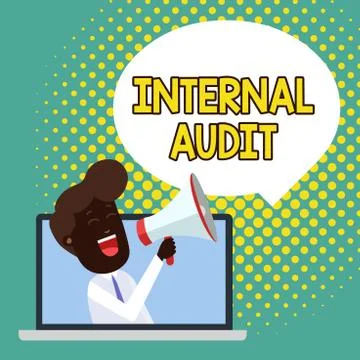 Text sign showing Internal Audit. Conceptual photo Evaluates the effectiveness Stock Illustration