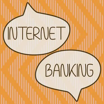 Text sign showing Internet Banking. Word Written on delivers the content of the Stock Illustration