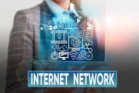 Text sign showing Internet Network. Conceptual photo connects computers together Stock-Fotos