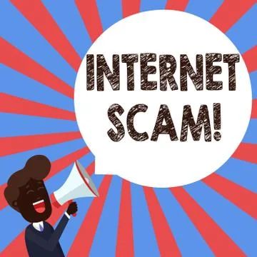 Text sign showing Internet Scam. Conceptual photo type of fraud or scam which Stock Illustration