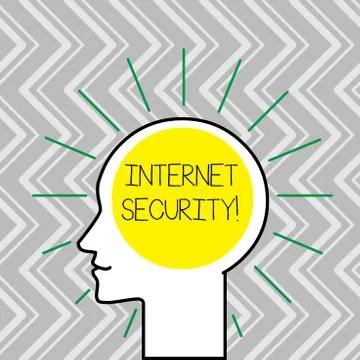 Text sign showing Internet Security. Conceptual photo security that deals Illustrazione stock