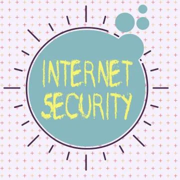 Text sign showing Internet Security. Conceptual photo security that deals 스톡 일러스트
