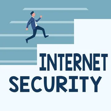 Text sign showing Internet Security. Concept meaning security that deals exactly Stock Illustration
