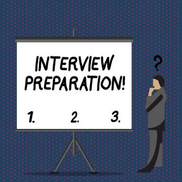 Text sign showing Interview Preparation. Conceptual photo Candidate getting Stock Illustration