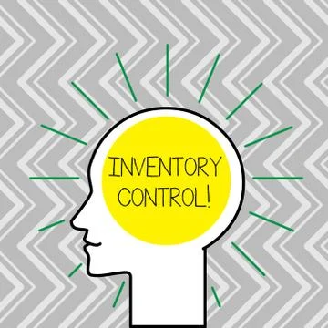 Text sign showing Inventory Control. Conceptual photo regulating and maximising Ilustração Stock