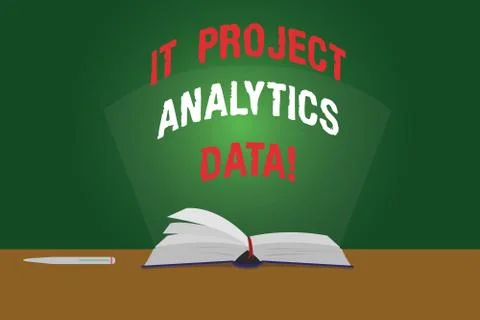 Text sign showing It Project Analytics Data. Conceptual photo Information Illustrazione stock