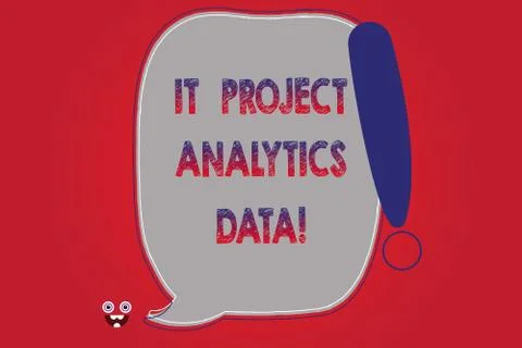 Text sign showing It Project Analytics Data. Conceptual photo Information Ilustración de archivo