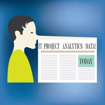 Text sign showing It Project Analytics Data. Conceptual photo Information Illustrazione stock
