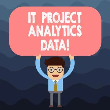 Text sign showing It Project Analytics Data. Conceptual photo Information Illustrazione stock