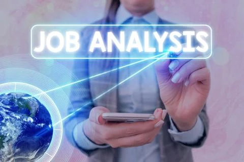 Text sign showing Job Analysis. Conceptual photo process used to collect Stock Photos