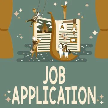 Text sign showing Job Application. Business overview paper which indicates Illustrazione stock