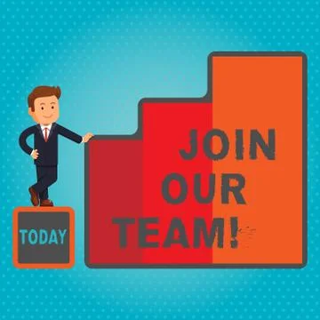 Text sign showing Join Our Team. Conceptual photo Allied Associate Work with us Stock Illustration