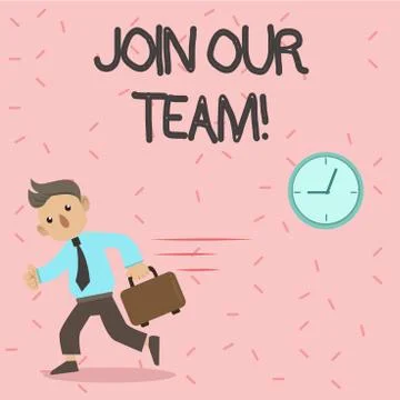 Text sign showing Join Our Team. Conceptual photo Allied Associate Work with us Stock Illustration