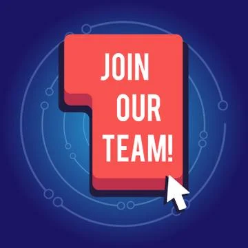 Text sign showing Join Our Team. Conceptual photo Allied Associate Work with us Stock Illustration