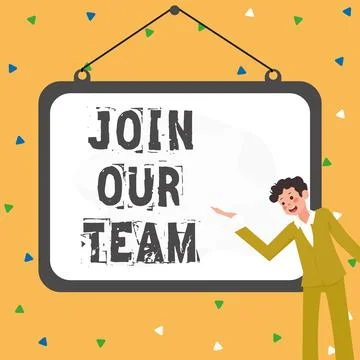 Text sign showing Join Our Team. Conceptual photo Allied Associate Work with us Stock Illustration