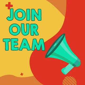 Text sign showing Join Our Team. Business idea Allied Associate Work with us New Stock Illustration