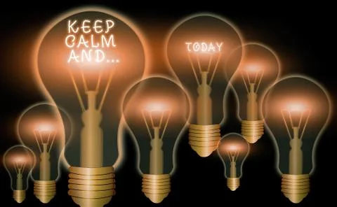 Text sign showing Keep Calm And. Conceptual photo motivational poster produced Stock Illustration