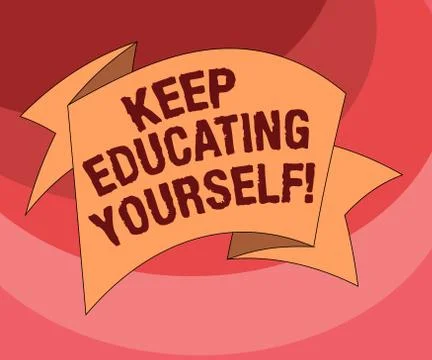 Text sign showing Keep Educating Yourself. Conceptual photo Never stop learning 스톡 일러스트