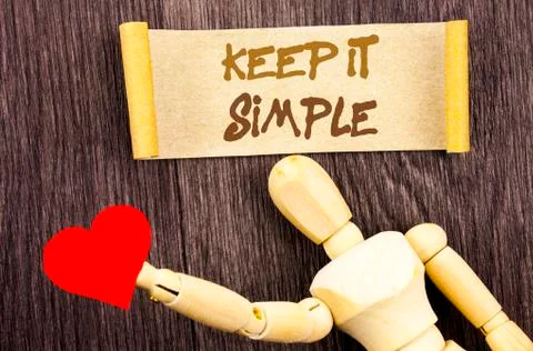 Text sign showing Keep It Simple. Conceptual photo Simplicity Easy Strategy A Stock Illustration