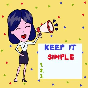 Text sign showing Keep It Simple. Conceptual photo to make something easy to Stock Illustration