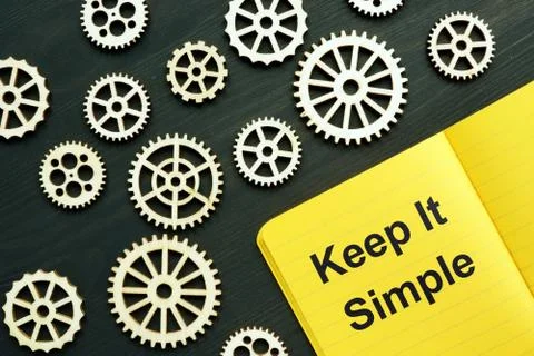 Text sign showing Keep It Simple. The text is written in the notebook. Small Stock Illustration