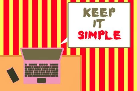 Text sign showing Keep It Simple. Conceptual photo to make something easy to Stock Illustration