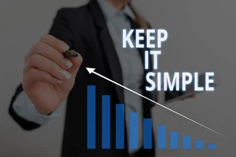 Text sign showing Keep It Simple. Conceptual photo to make something easy to Stock Photos