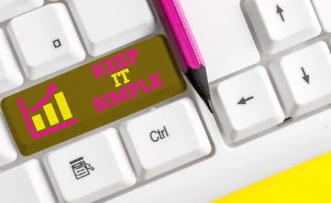 Text sign showing Keep It Simple. Conceptual photo to make something easy to Stock Photos