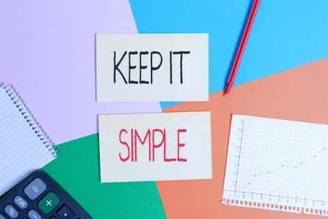 Text sign showing Keep It Simple. Conceptual photo to make something easy to Stock Photos