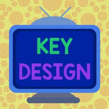 Text sign showing Key Design. Conceptual photo a necessary or very important Stock Illustration