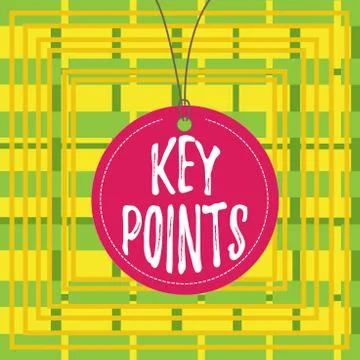 Text sign showing Key Points. Conceptual photo most important piece of Stock Illustration