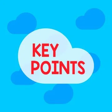 Text sign showing Key Points. Conceptual photo most important piece of Stock Illustration