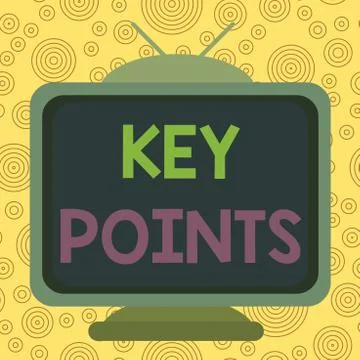 Text sign showing Key Points. Conceptual photo most important piece of Stock Illustration