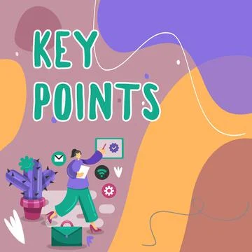 Text sign showing Key Points. Business concept most important piece of Stock Illustration