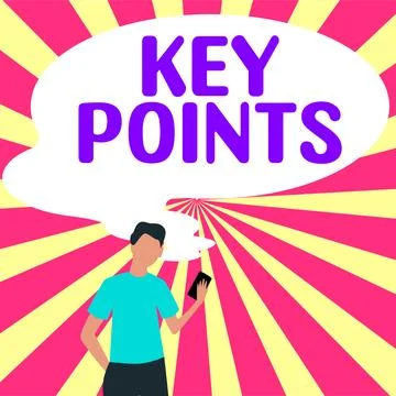 Text sign showing Key Points. Business approach most important piece of Stock Illustration