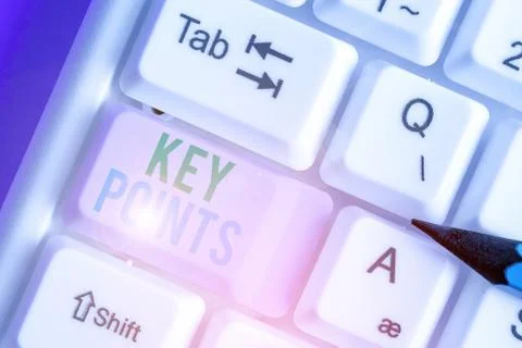 Text sign showing Key Points. Conceptual photo most important piece of Stock Photos