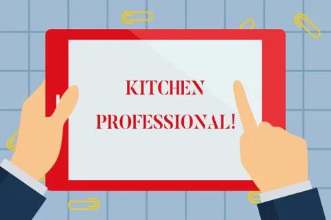 Text sign showing Kitchen Professional. Conceptual photo equipped to satisfy the Stock Illustration