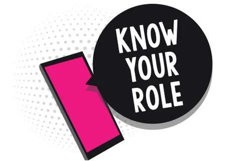 Text sign showing Know Your Role. Conceptual photo Be clear of one Stock Illustration