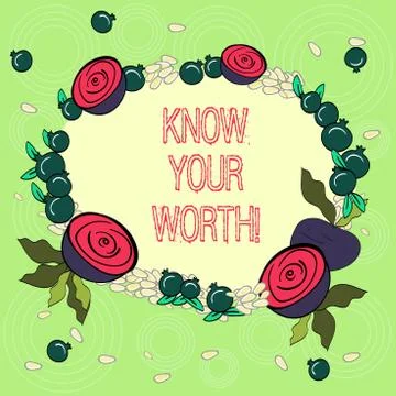 Text sign showing Know Your Worth. Conceptual photo Be aware of demonstratingal 스톡 일러스트