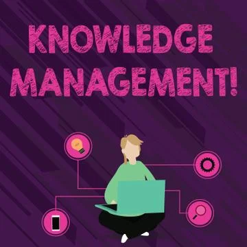 Text sign showing Knowledge Management. Conceptual photo efficient handling of Stockillustratie