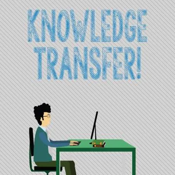 Text sign showing Knowledge Transfer. Conceptual photo sharing or disseminating Stock Illustration