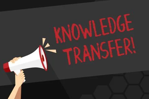 Text sign showing Knowledge Transfer. Conceptual photo sharing or disseminating Stock Illustration