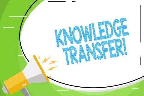 Text sign showing Knowledge Transfer. Conceptual photo sharing or disseminating Stock Illustration