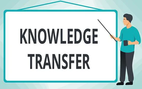 Text sign showing Knowledge Transfer. Business showcase sharing or disseminating Stock Illustration
