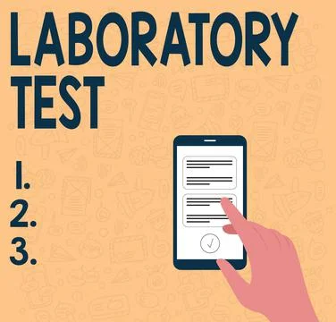 Text sign showing Laboratory Test. Business showcase Determination of a medical 스톡 일러스트