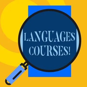 Text sign showing Languages Courses. Conceptual photo set of classes or a plan Stock Illustration