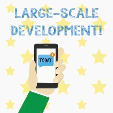 Text sign showing Large Scale Development. Conceptual photo Develop on an Stock Illustration